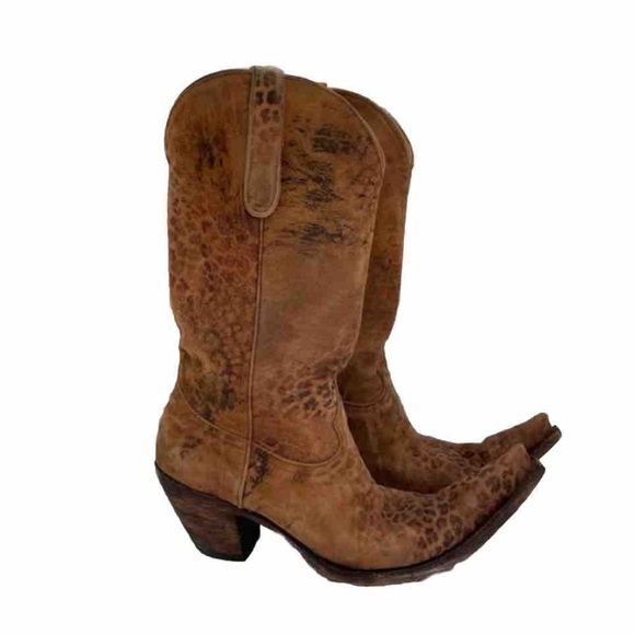 Old Gringo Shoes - Old Gringo Boots Leather Cowboy Western Animal Leopard Print Pointed Square Tan